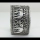 Handmade Indian Wide Silver Bangle With Elephants
