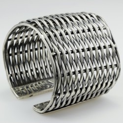Handmade Egyptian Wide Bedouin Braided Vintage Style Bangle 