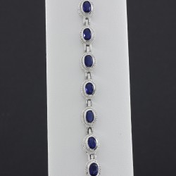 Fashionable Oval Blue Sapphire Bracelet
