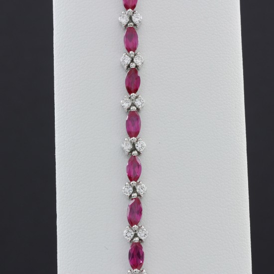 Fashionable Marquise Shape Ruby Bracelet