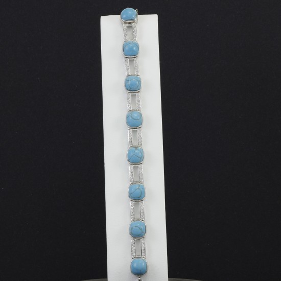 Fashionable Cushion-Cut Turquoise Bracelet