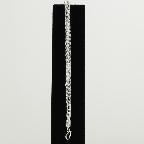 Braided Round Silver Bracelet