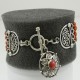  Arabic Bedouin Vintage Style With Genuine Orange Red Sea Coral 4 Row Bracelet
