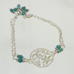 Bedouin Filigree Style Bracelet With Green Jade