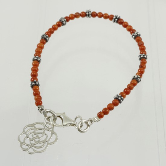 Red Sea Coral Vintage Filigree Bracelet
