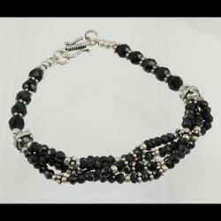 Onyx Faceted 4 Row Bedouin Bracelet