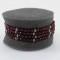 Garnet 4 Row With Vintage Arabic Oxidized Style Silver Bracelet