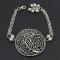 Freshwater Pearl With Arabic filigree Oxidized Style Silver Bracelet