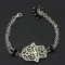 Fatima's Hand Filigree Style Bracelet With Onyx