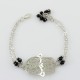 Fatima's Hand Filigree Style Bracelet With Onyx