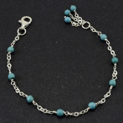 Sinai Turquoise With Arabic Silver Bracelet
