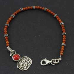Genuine Coral With Arabic Vintage Oxidized style Bracelet