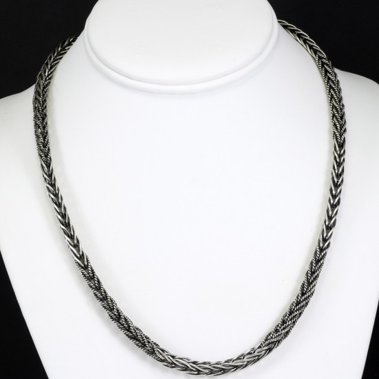 Vintage Braided Oxidized Bedouin Round Chain