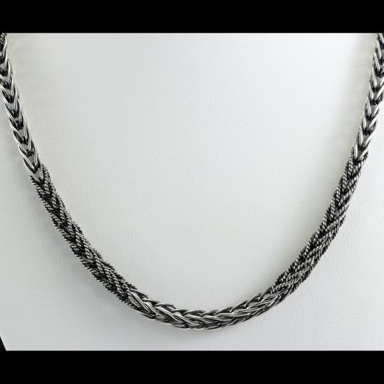 Vintage Braided Oxidized Bedouin Round Chain