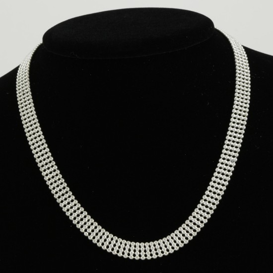 Silver Necklace 4 Row