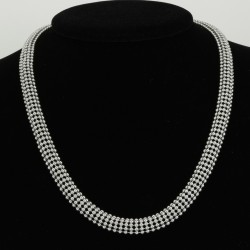Silver Curvy 5 Row Necklace