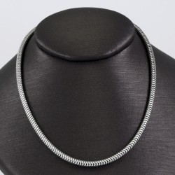 Silver Snake Round Shape Rhodium Plated Chain
