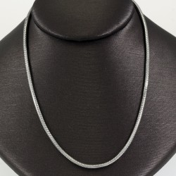 Silver Snake Round Shape Rhodium Plated Chain