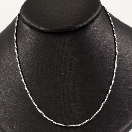 Silver Thin Rhodium Plated Chain