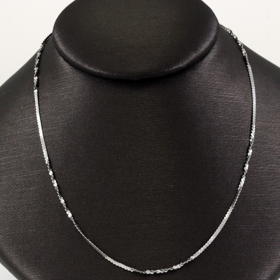 Silver Thin Rhodium Plated Chain