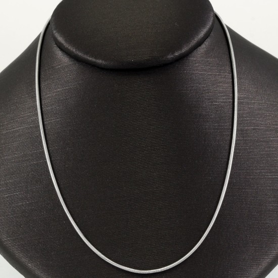 Silver Thin Round Rhodium Plated Chain