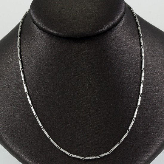 Silver Thin Rhodium Plated Chain