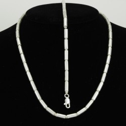 Silver Sugar Cane Necklace with Matching Bracelet