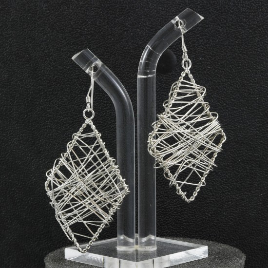 Hand Made Wire Diamond Shape Earring