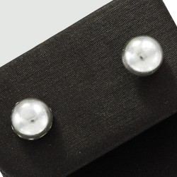 Plain Half Ball Stud Earring