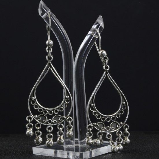 Arabic Vintage Style Oxidized Filigree Dangle Earring