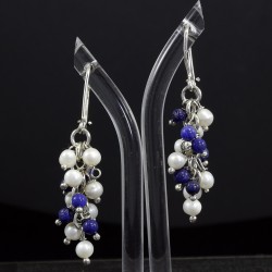Dangle Earring with Lapis Lazuli And Pearl