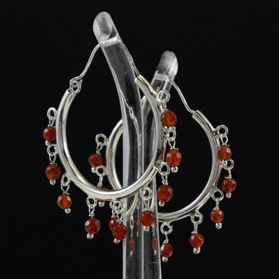 Hoop Earring With Agate stones