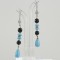Turquoise And Onyx Dangle Earring