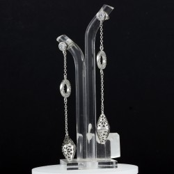 Fashionable Dangle Long Silver Earring