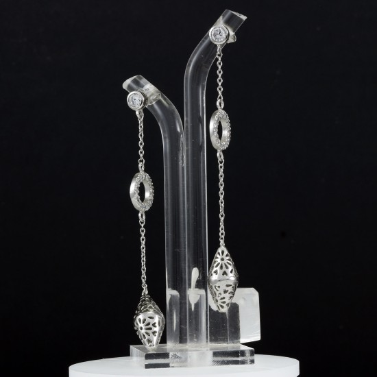 Fashionable Dangle Long Silver Earring