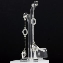 Fashionable Dangle Long Silver Earring