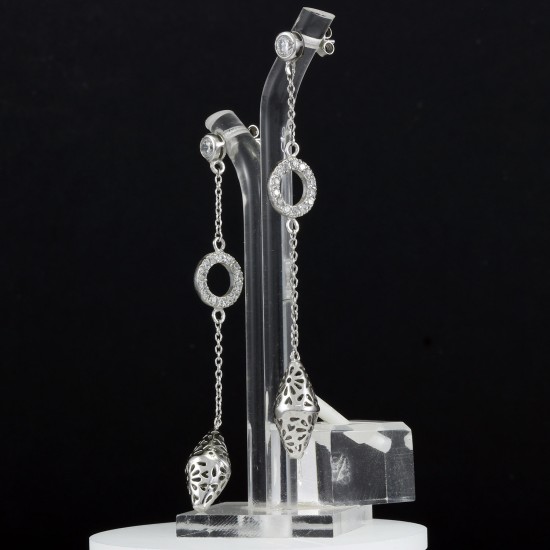 Fashionable Dangle Long Silver Earring