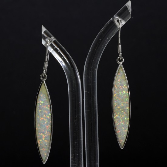 Long Opal Dangle Earring
