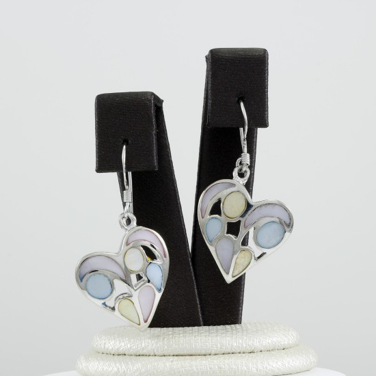 Mother of pearl heart shape dangle earring