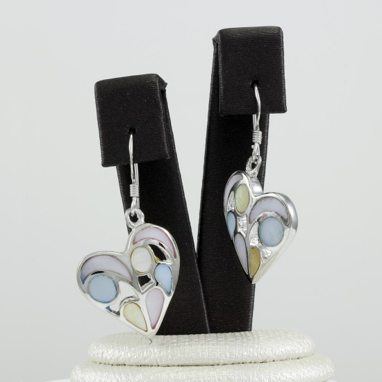 Mother of pearl heart shape dangle earring