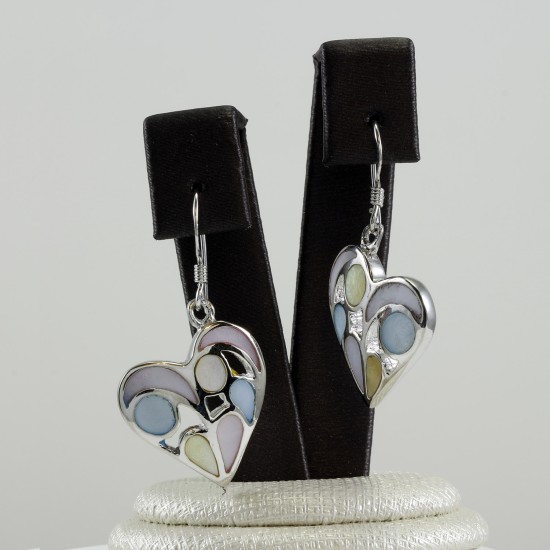 Mother of pearl heart shape dangle earring