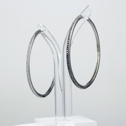 Fine hoop earring with lap white sapphire