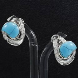  Turquoise Fashionable Silver Earring
