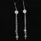 Fashionable Silver Dangle Earring With Crosses