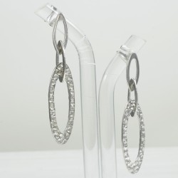 Fashionable Dangle Hammered Silver Earring