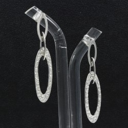 Fashionable Dangle Hammered Silver Earring