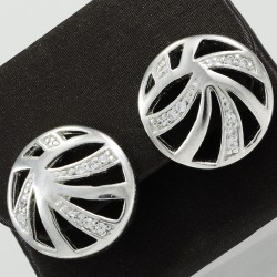 Fashionable Silver Round Stud Earring