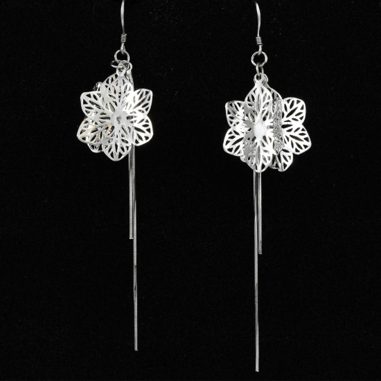 Fashionable Silver Dangle Long Earring
