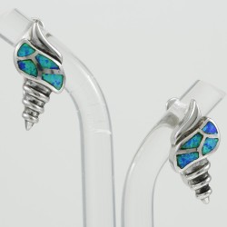 Blue Opal stud earring