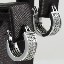 Fashionable Silver pave Earring